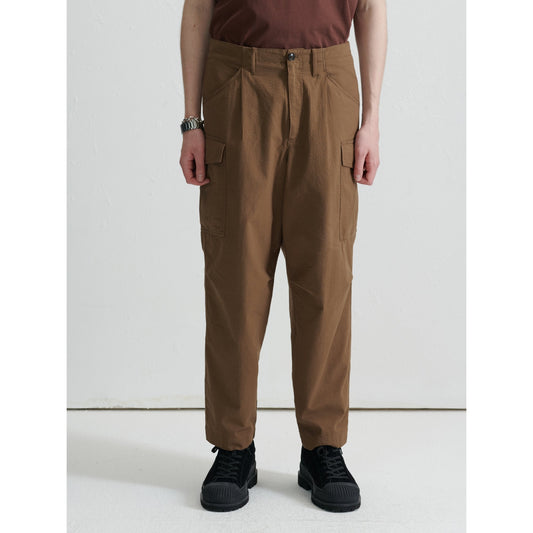 Men Seersucker Military Pants - Metallic Green