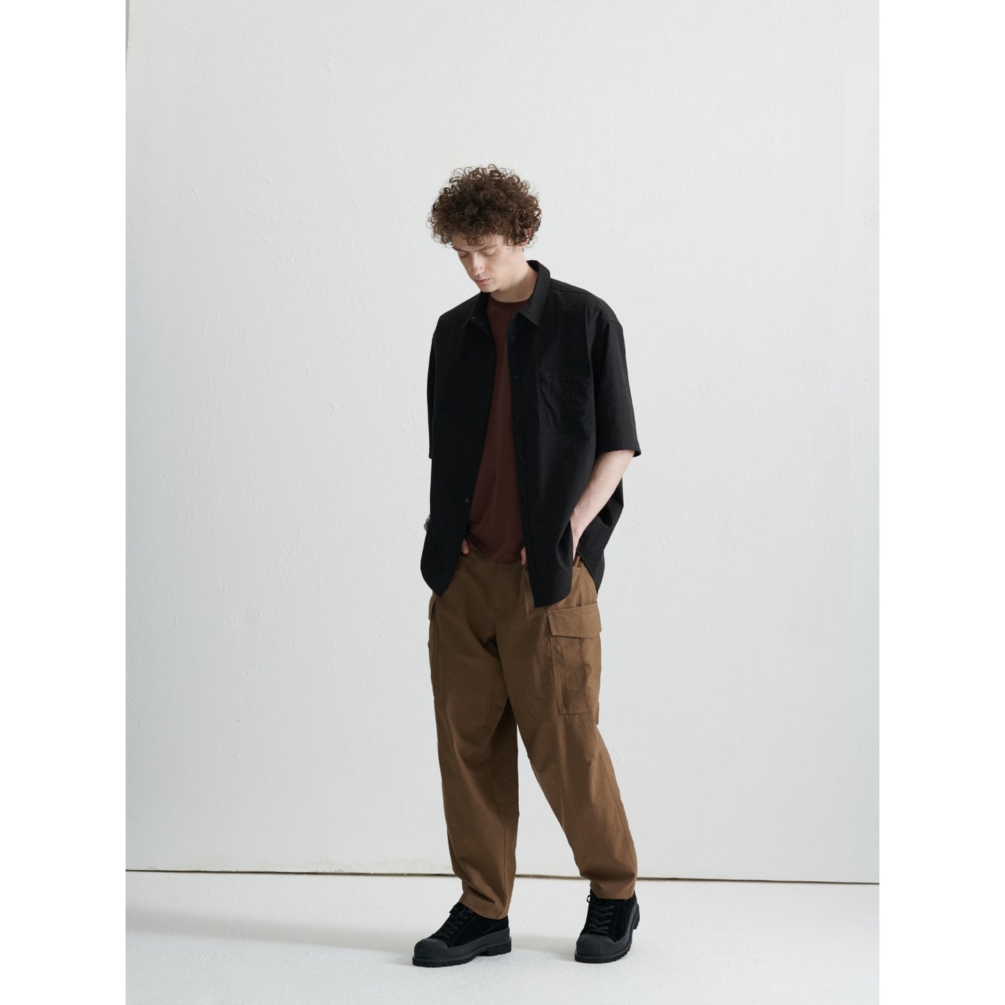 Men Seersucker Military Pants - Metallic Green