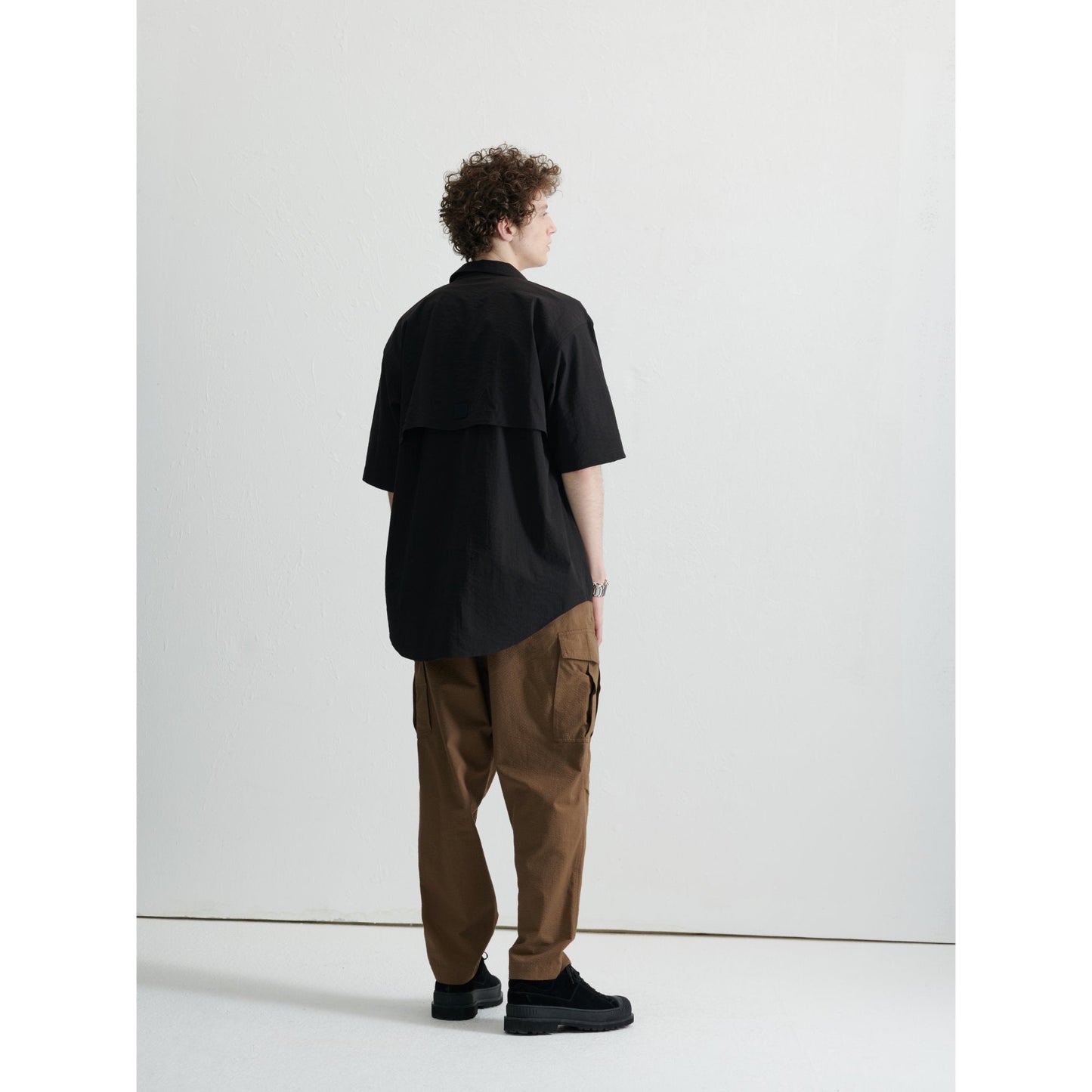 Men Seersucker Military Pants - Metallic Green