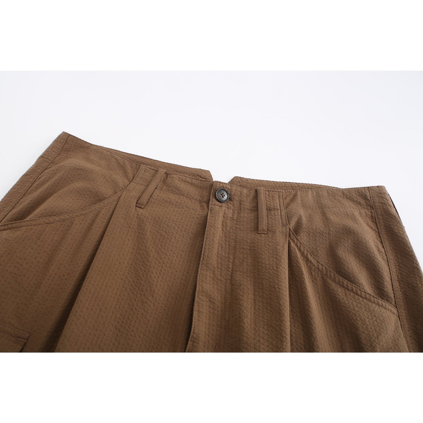 Men Seersucker Military Pants - Metallic Green