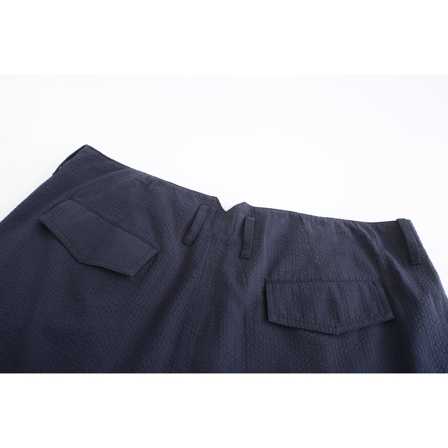 Men Seersucker Military Pants - Navy