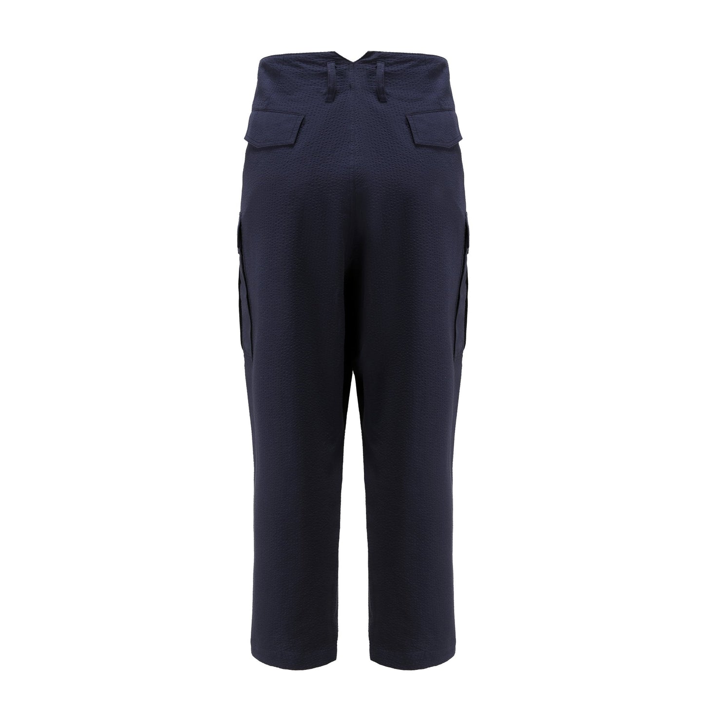 Men Seersucker Military Pants - Navy