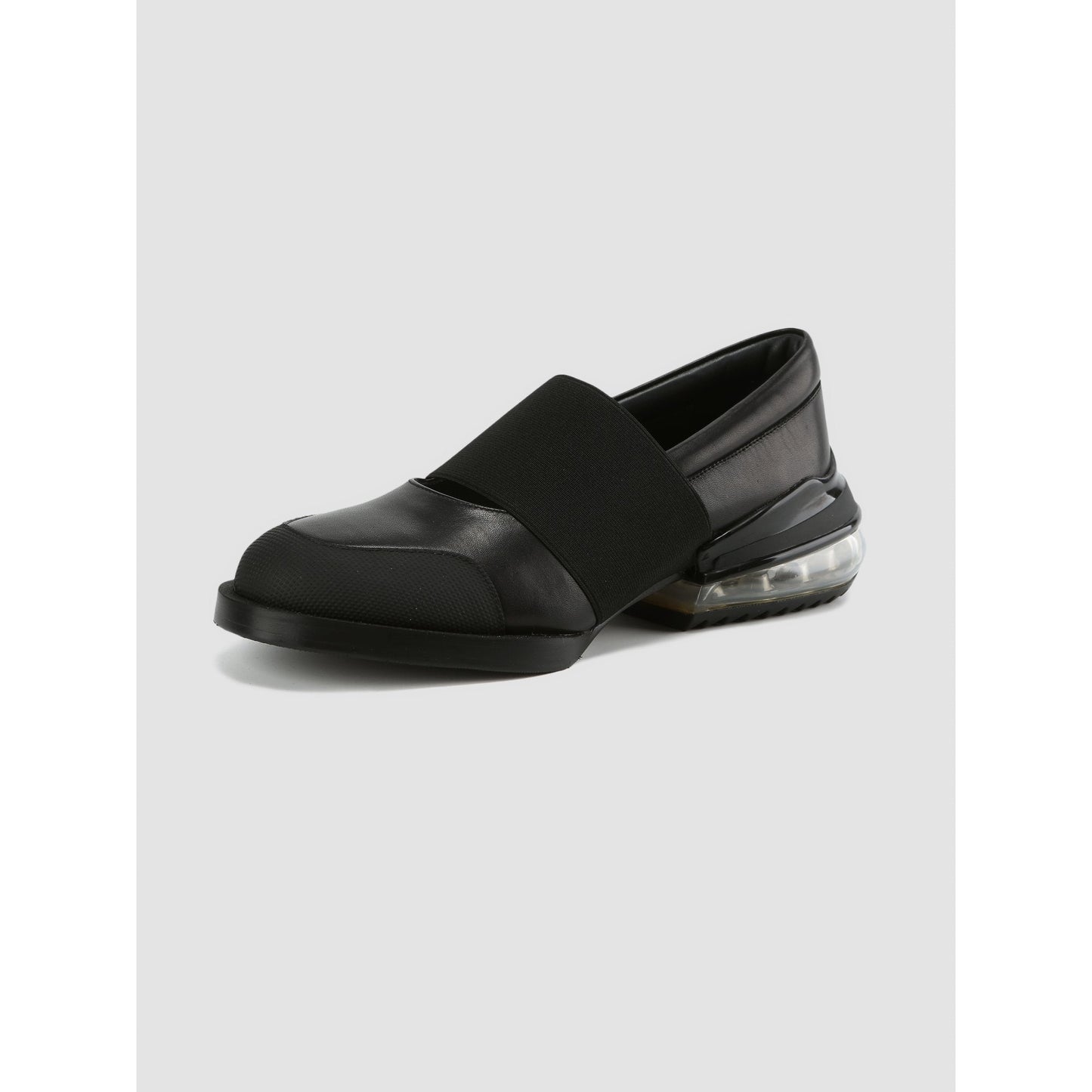 Women Chunky-Heel Elastic Shoes - Black