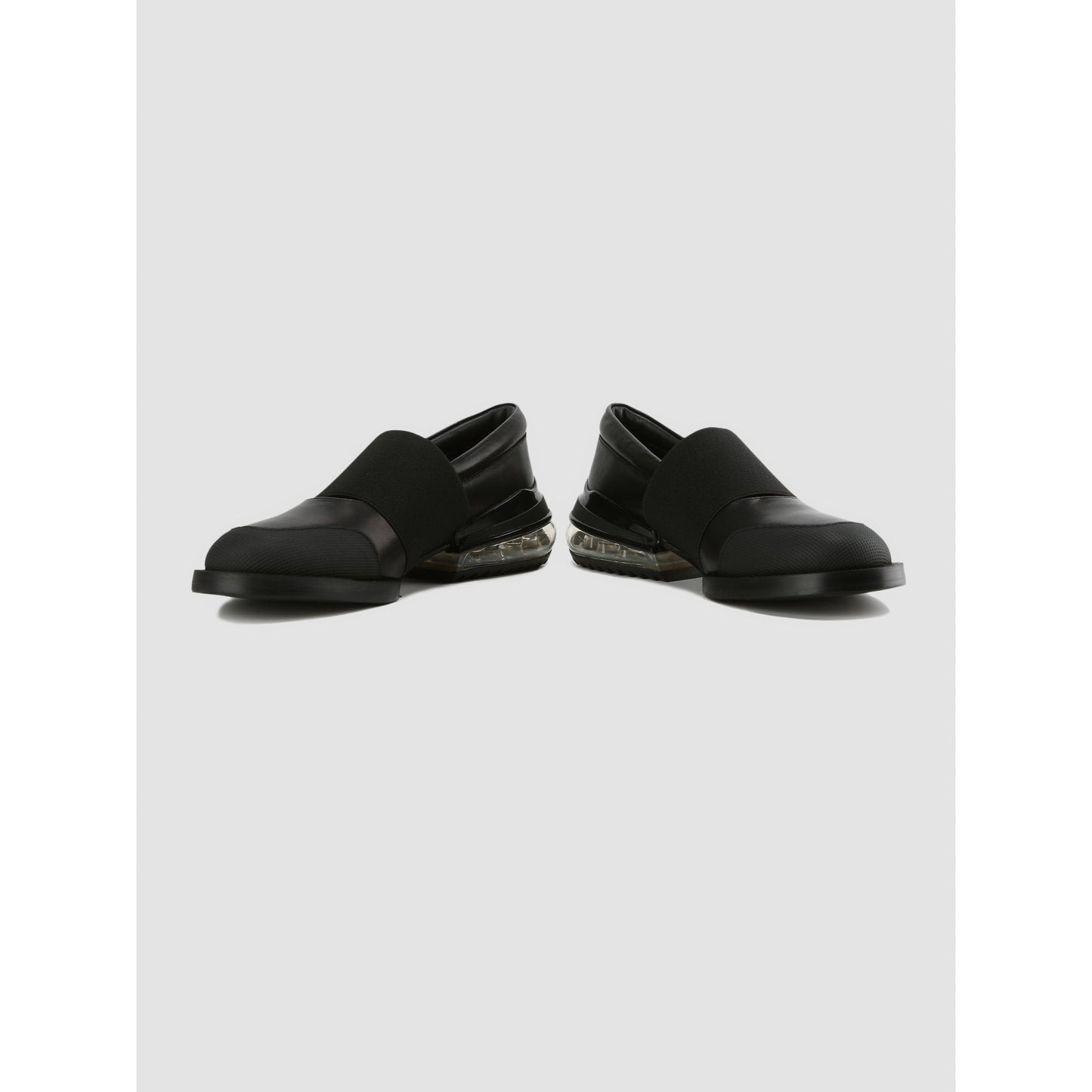 Women Chunky-Heel Elastic Shoes - Black