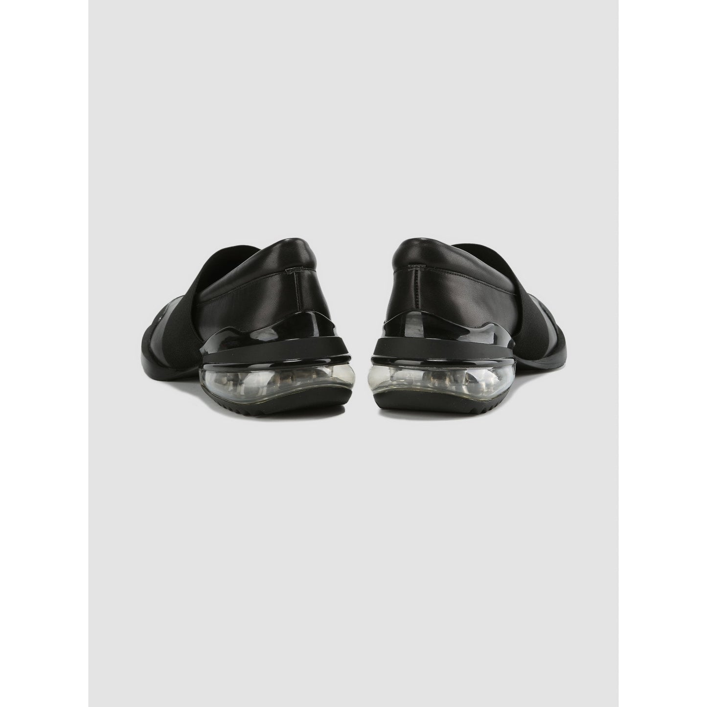 Women Chunky-Heel Elastic Shoes - Black