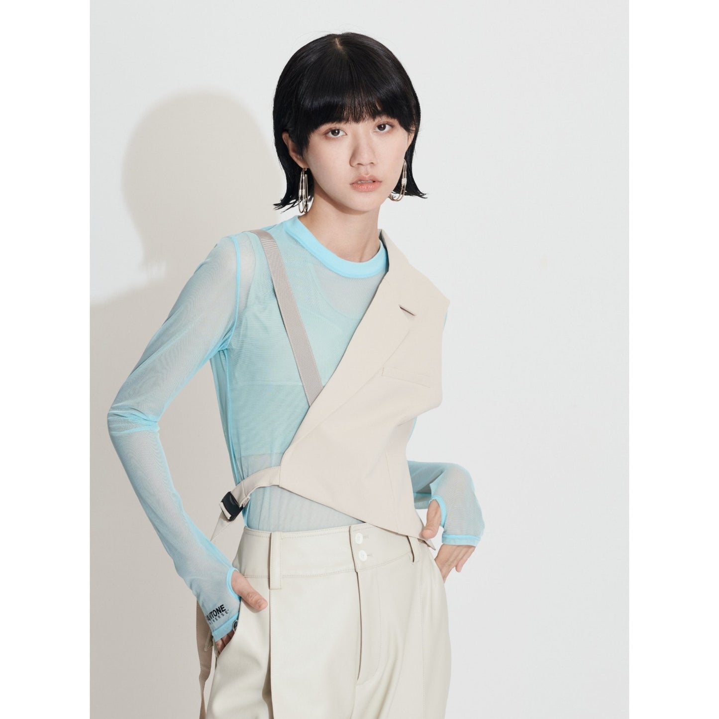 Women Pantone Collection : Colour Mesh Tee - Light Blue