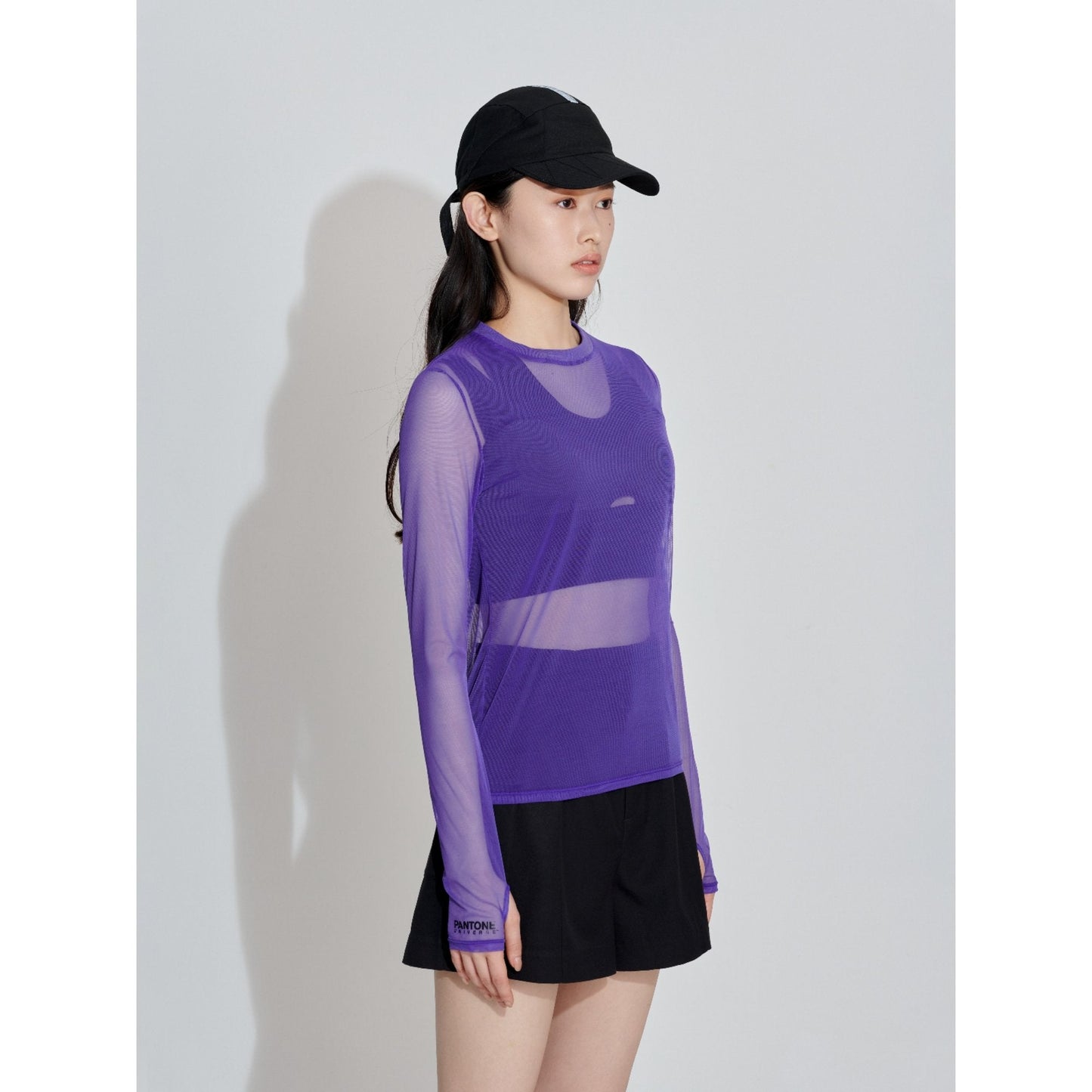 女士 Pantone 系列：彩色網眼 T 卹 - 紫色