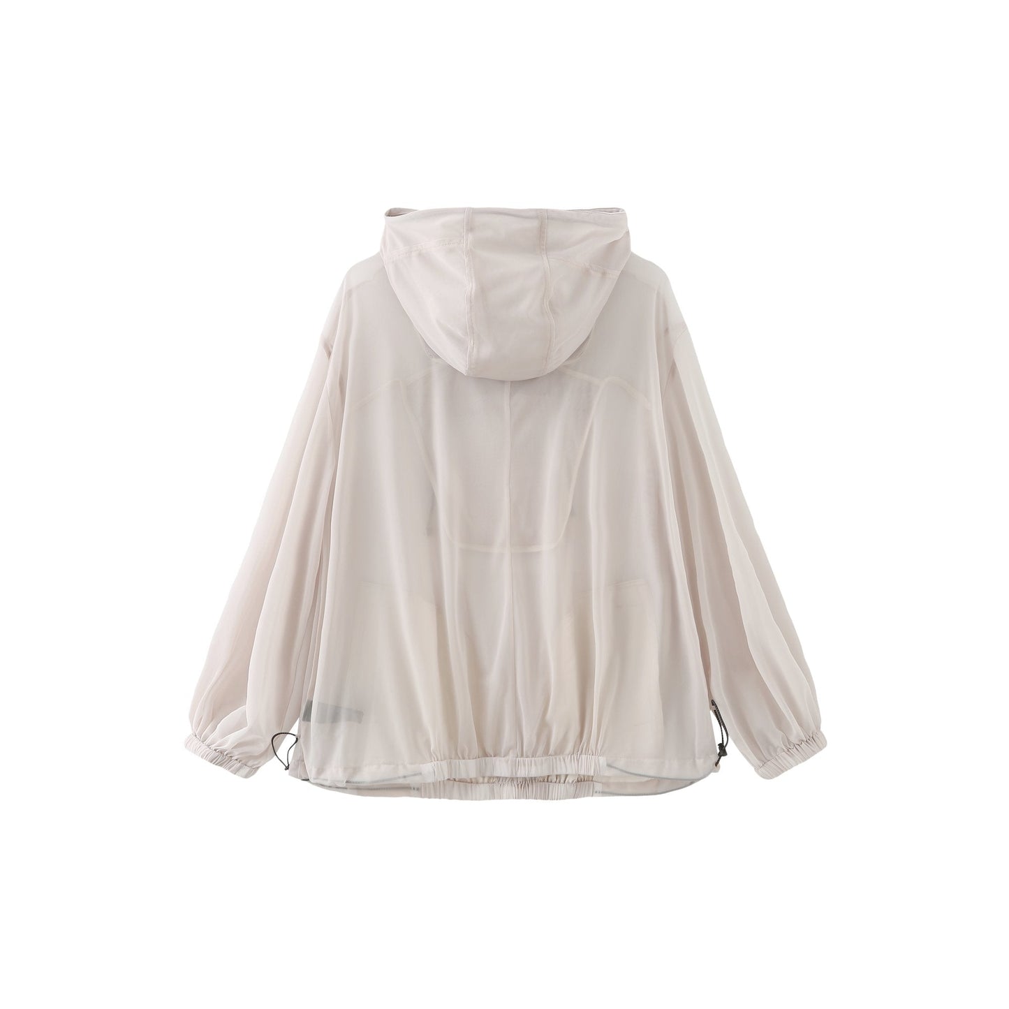 Women See Through Oversize Outdoor Smock - Beige