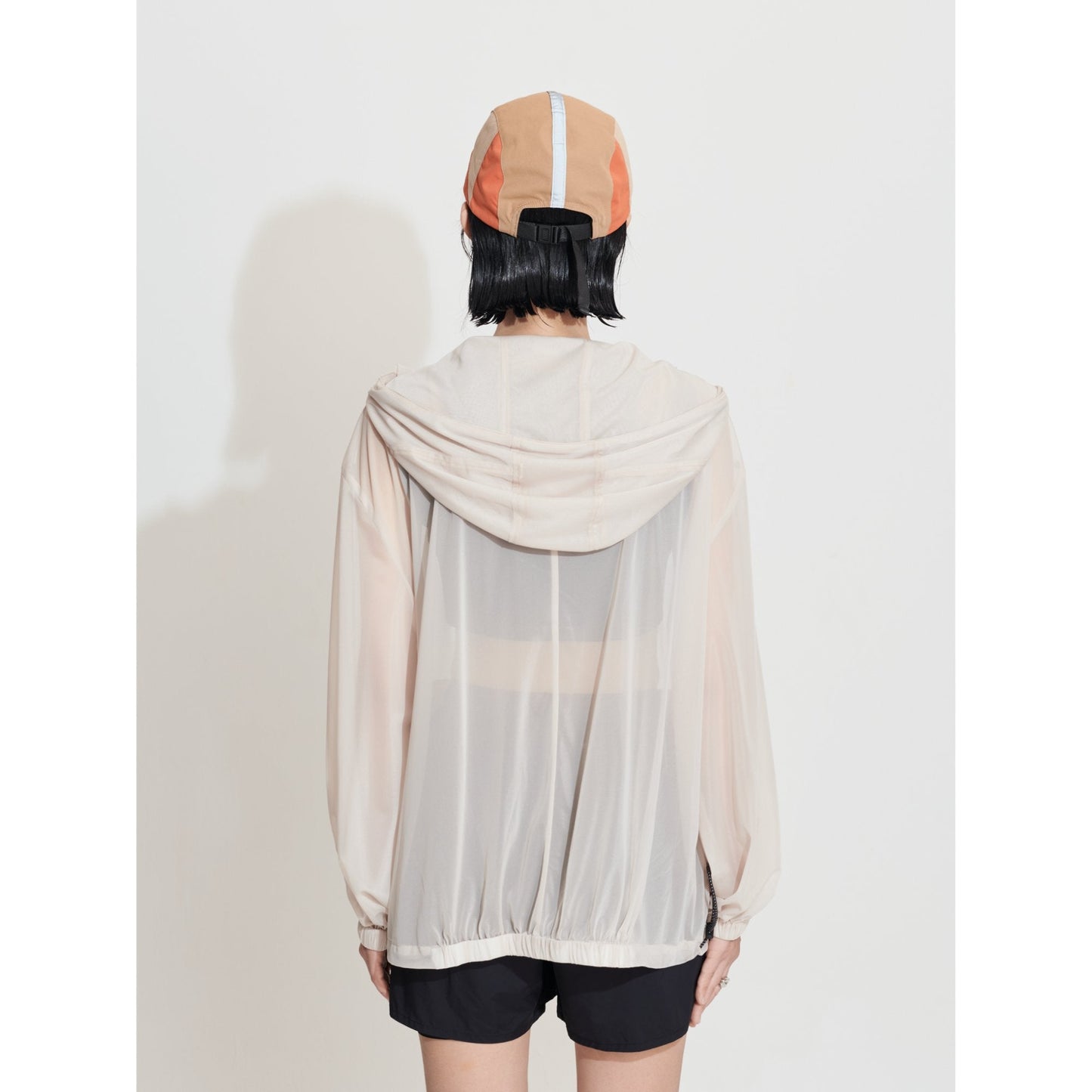 Women See Through Oversize Outdoor Smock - Beige