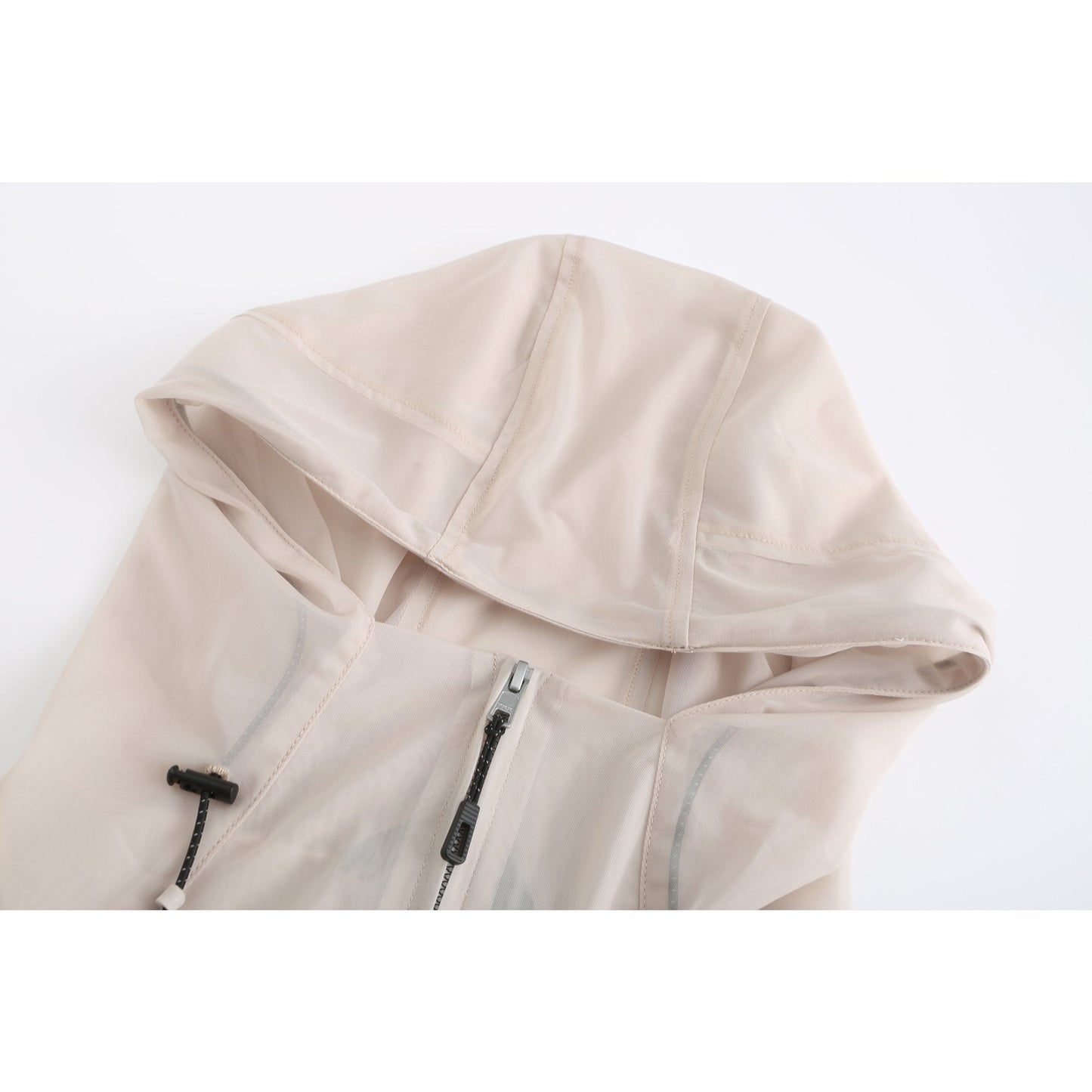 Women See Through Oversize Outdoor Smock - Beige