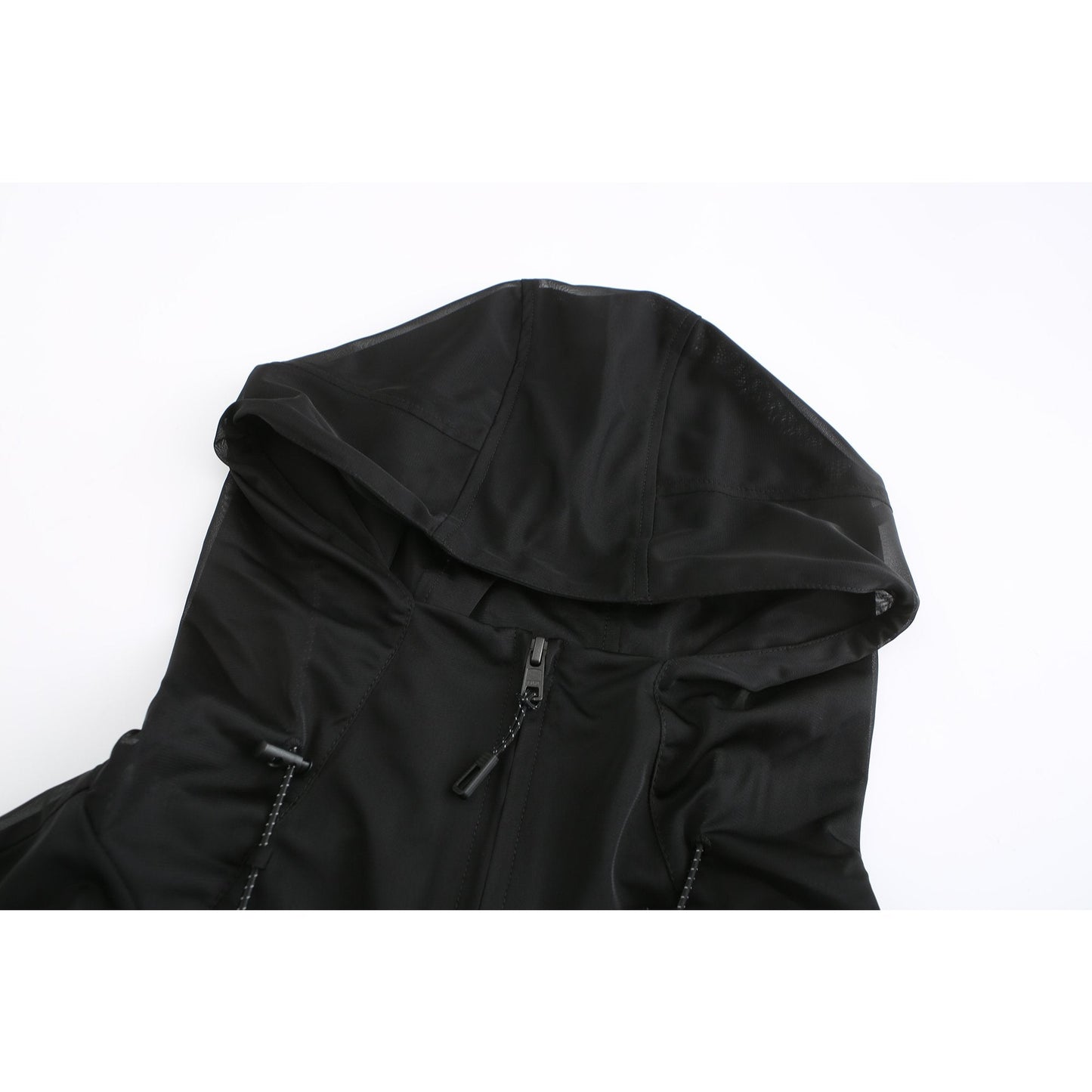Women See Through Oversize Outdoor Smock - Black