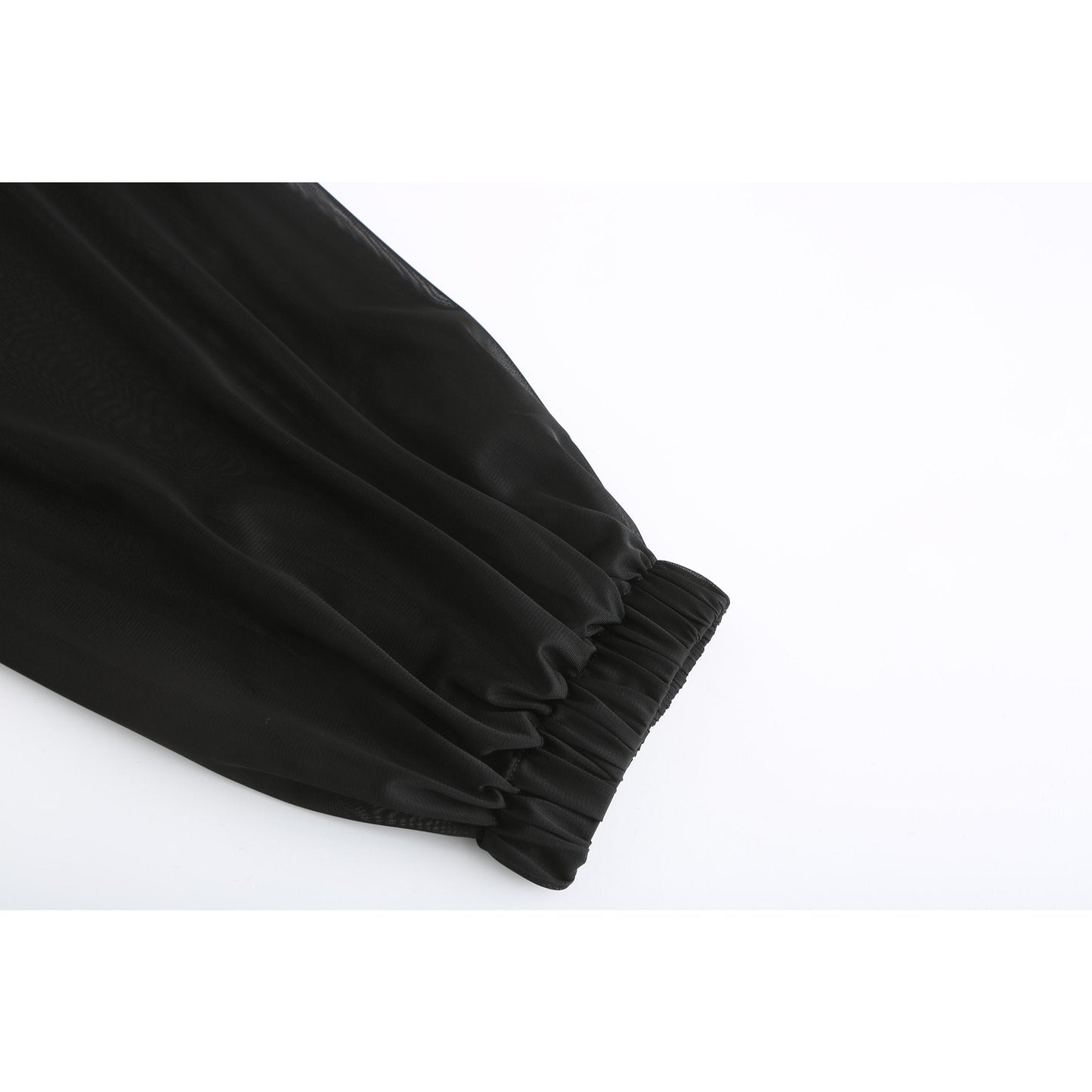 Women See Through Oversize Outdoor Smock - Black