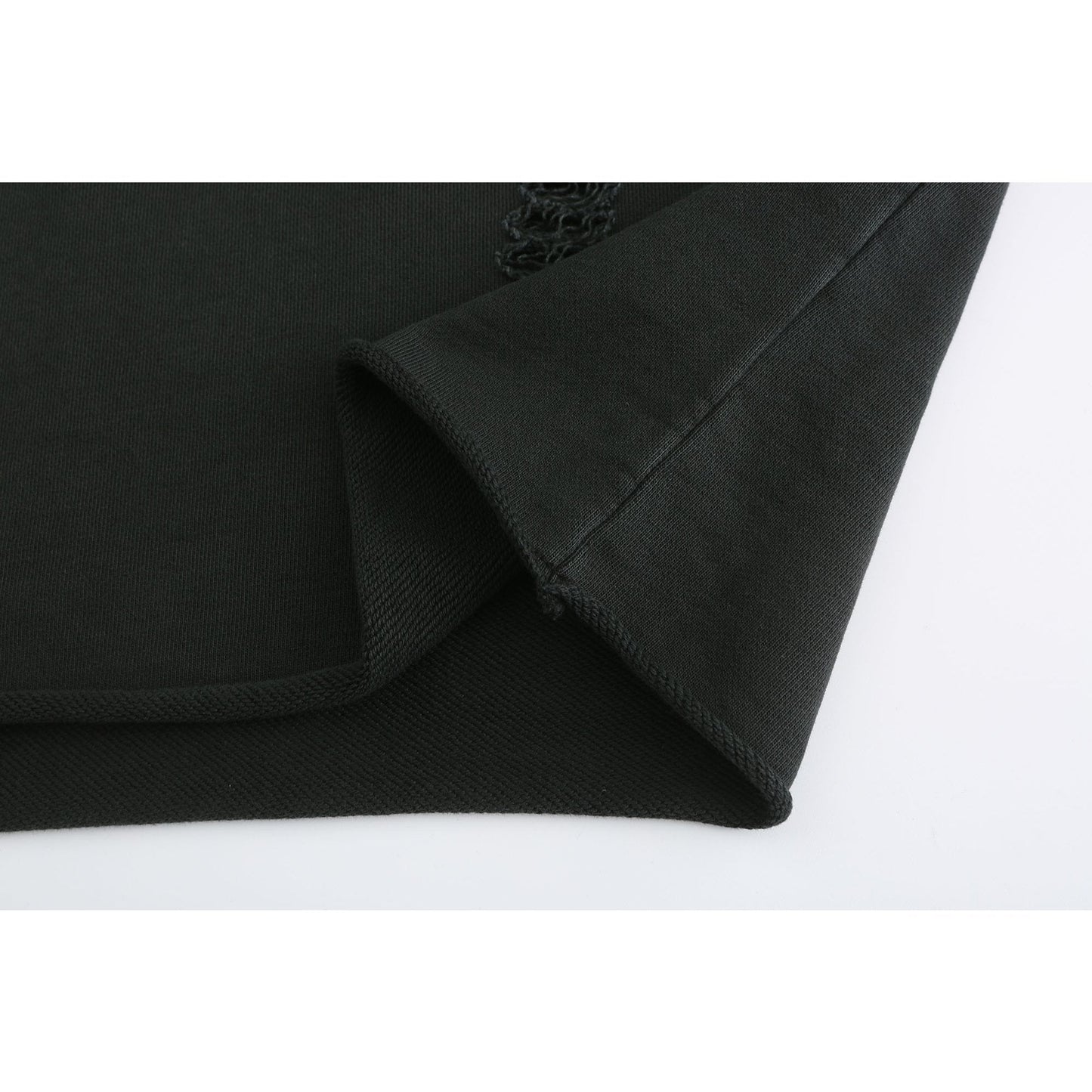 Women Detachable Ruffle Collar Sweatshirt - Black