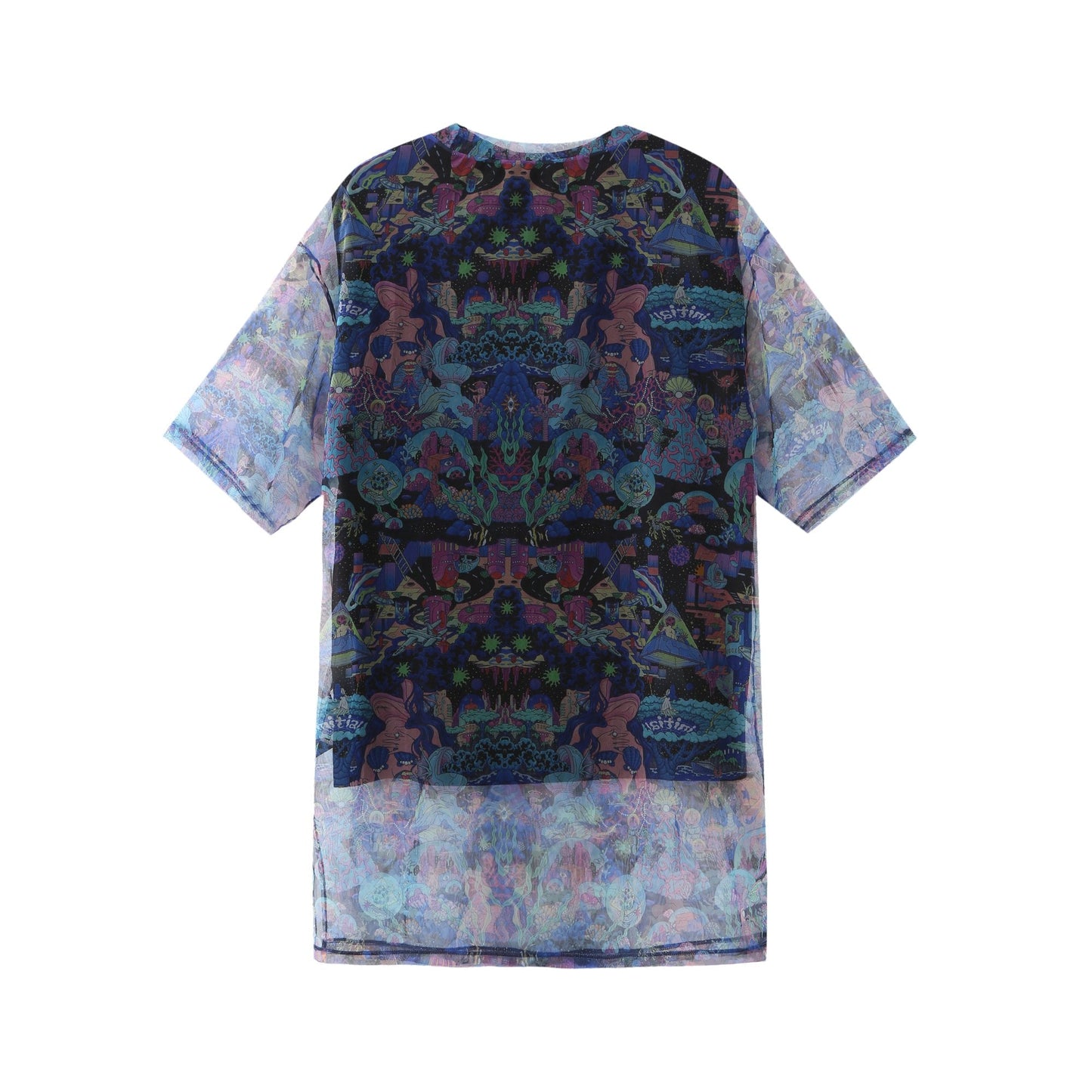 Women 2 In 1 Printed Mesh Tee - Pattern