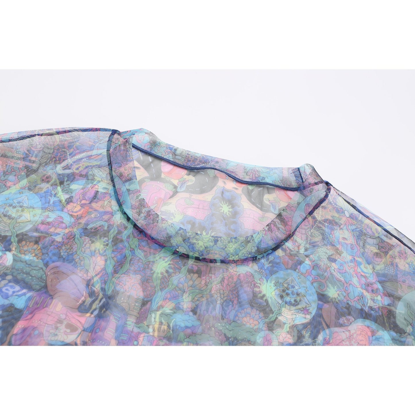 Women 2 In 1 Printed Mesh Tee - Pattern