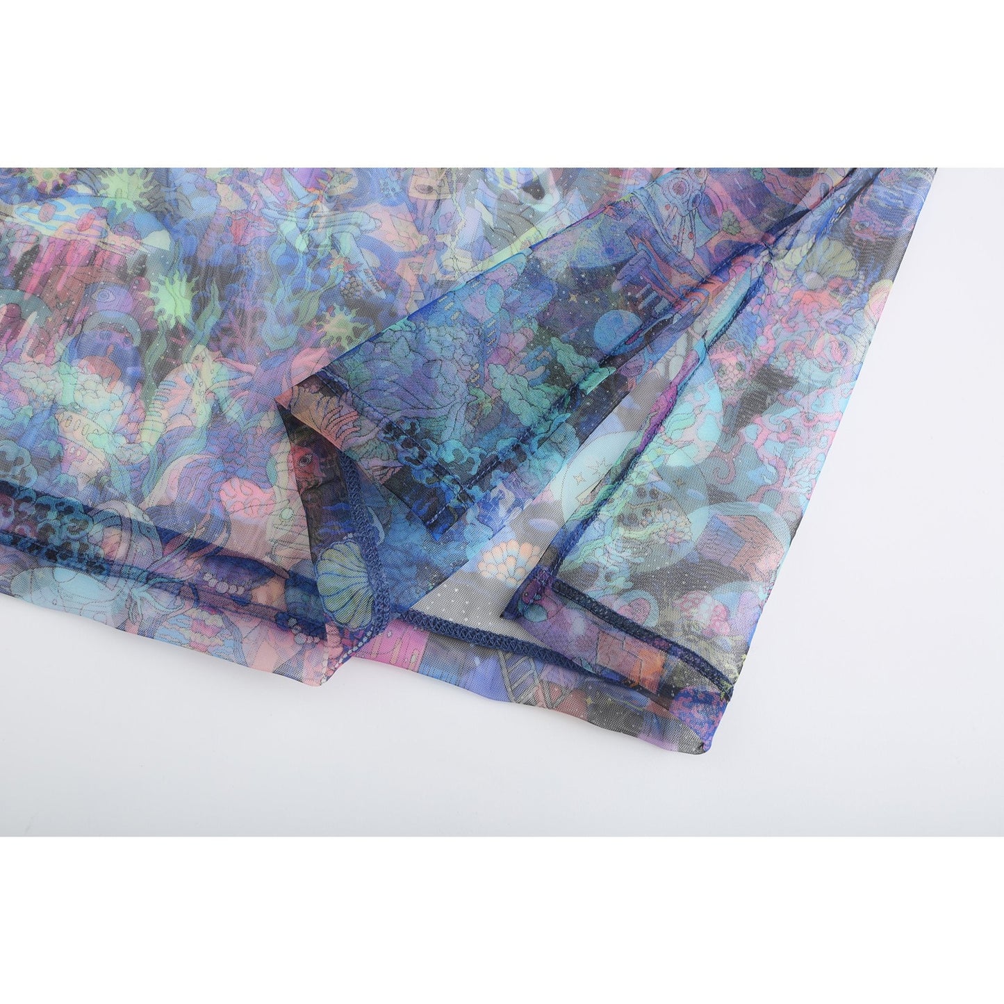 Women 2 In 1 Printed Mesh Tee - Pattern