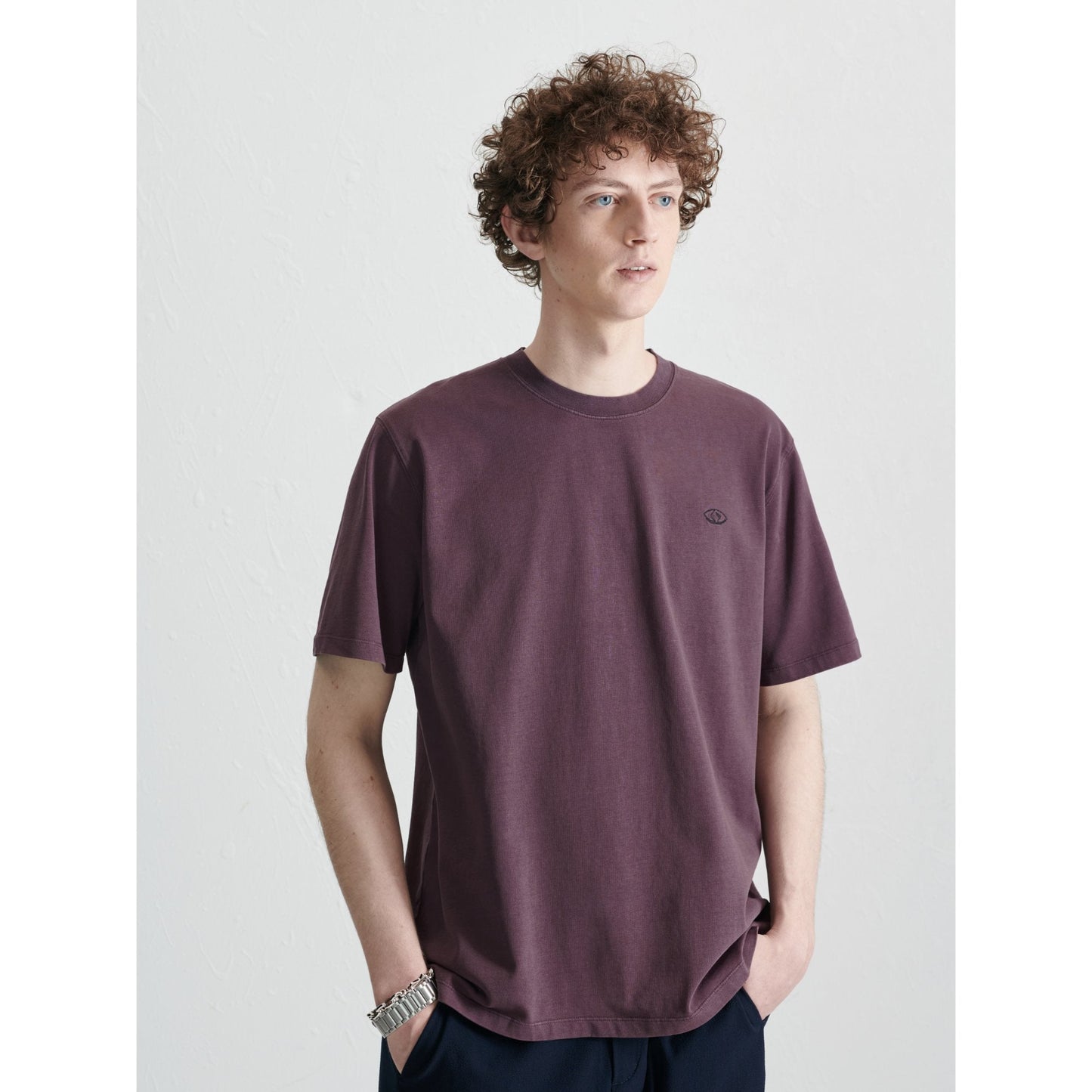 Men Garment Dyed Tee - Purple