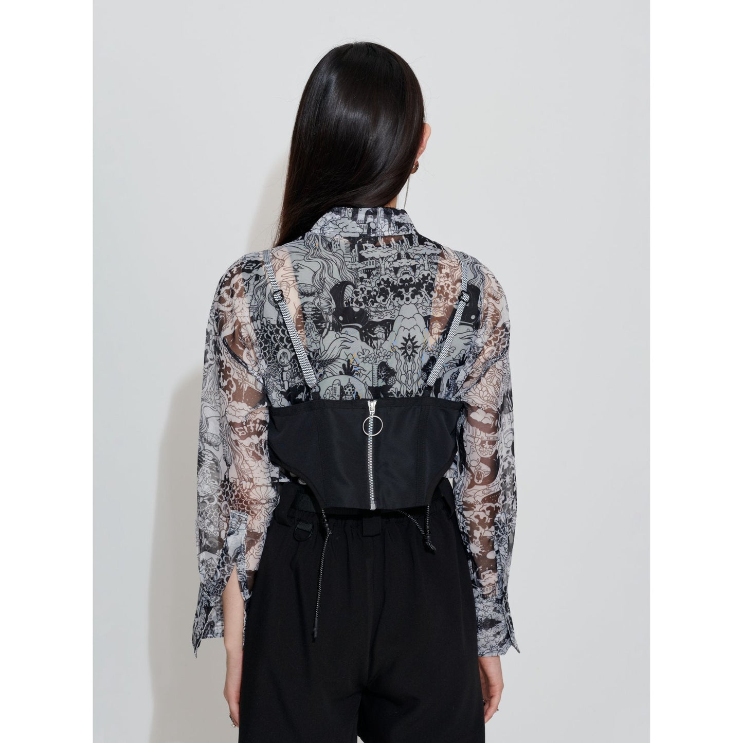 Women Sport Tailoring Corset Vest - Black