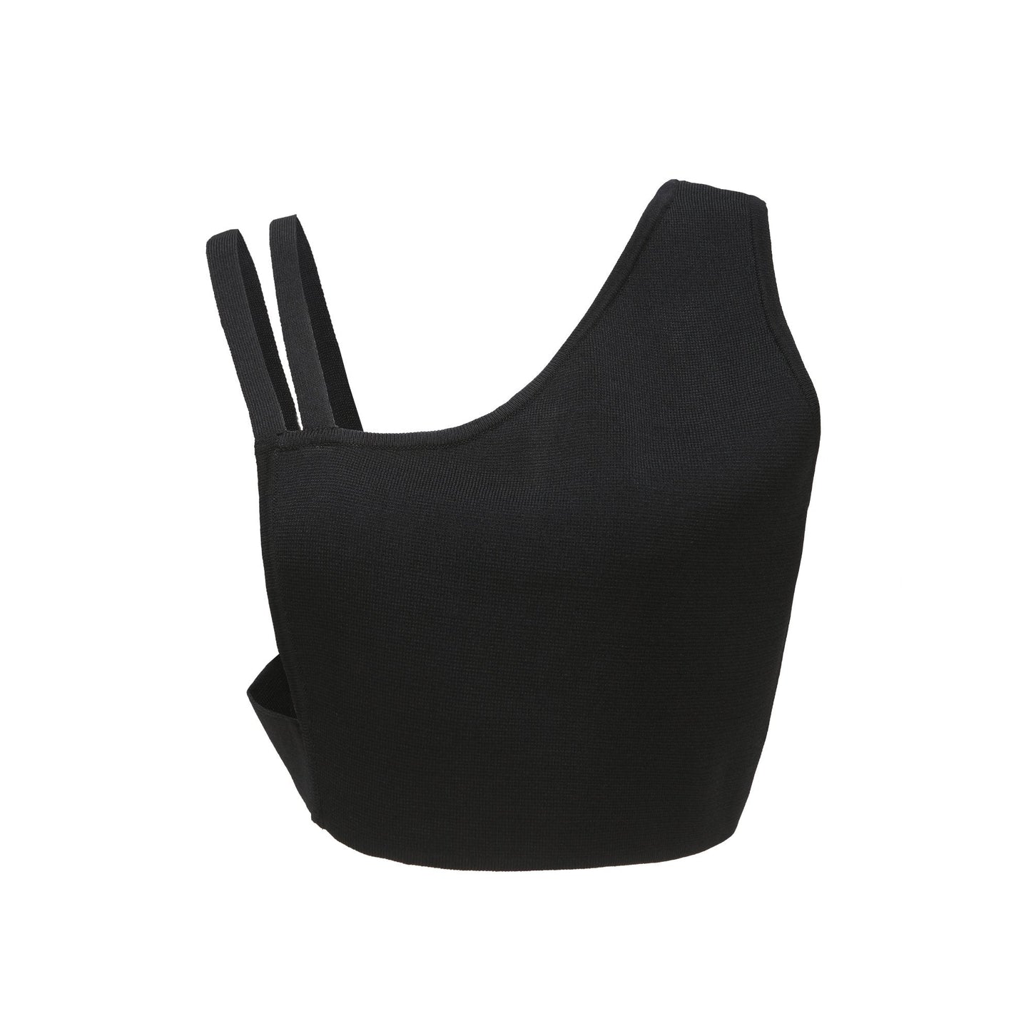 Women Asymmetric Sling Knit Vest - Black