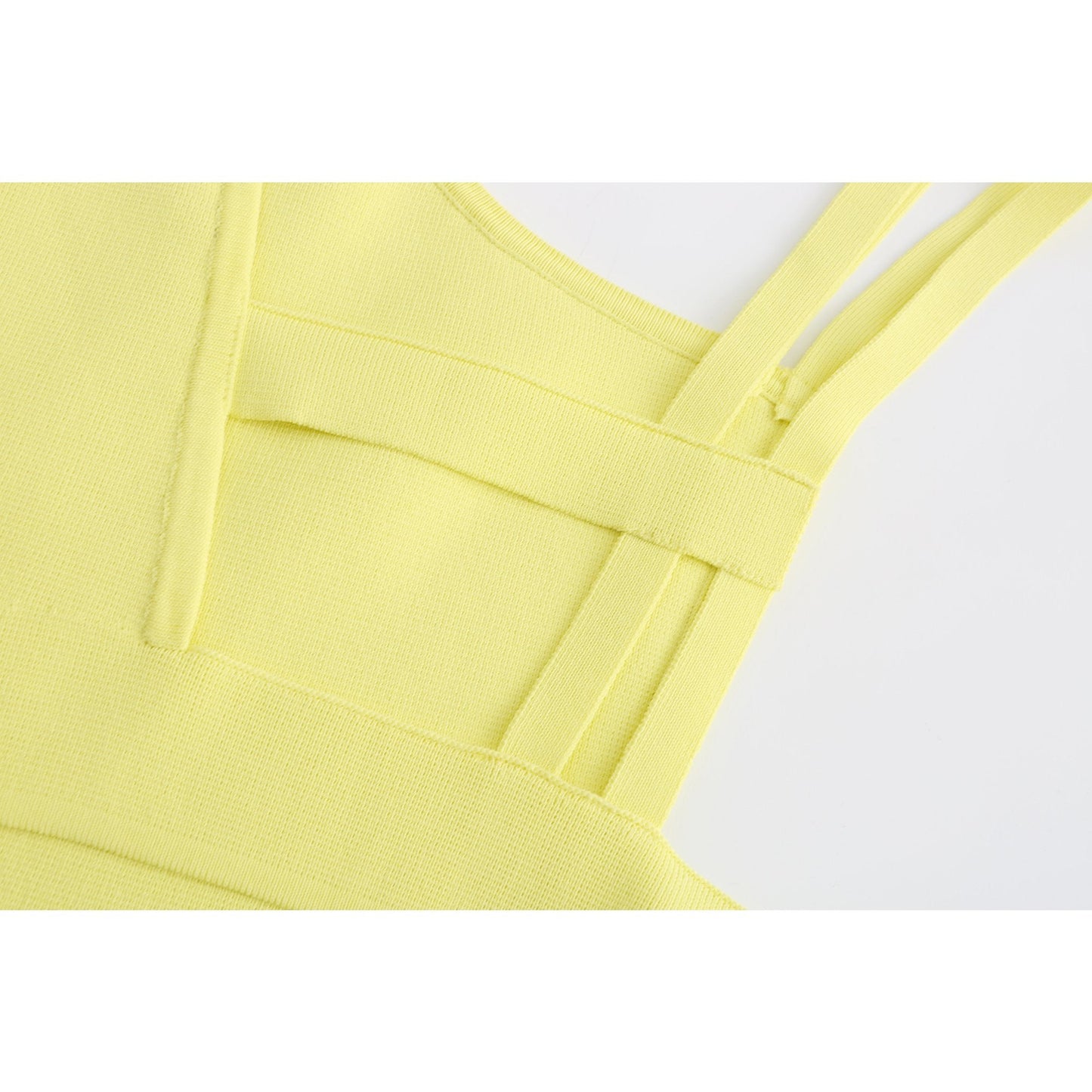 Women Asymmetric Sling Knit Vest - Yellow