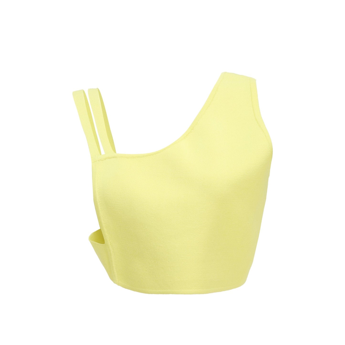 Women Asymmetric Sling Knit Vest - Yellow
