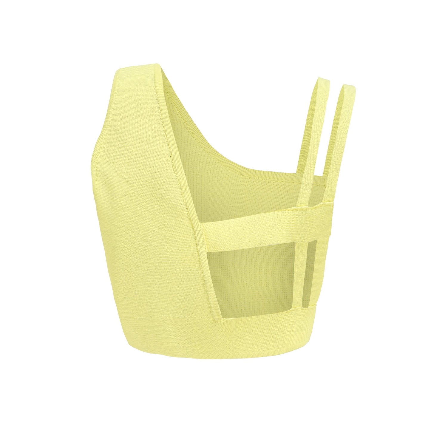Women Asymmetric Sling Knit Vest - Yellow