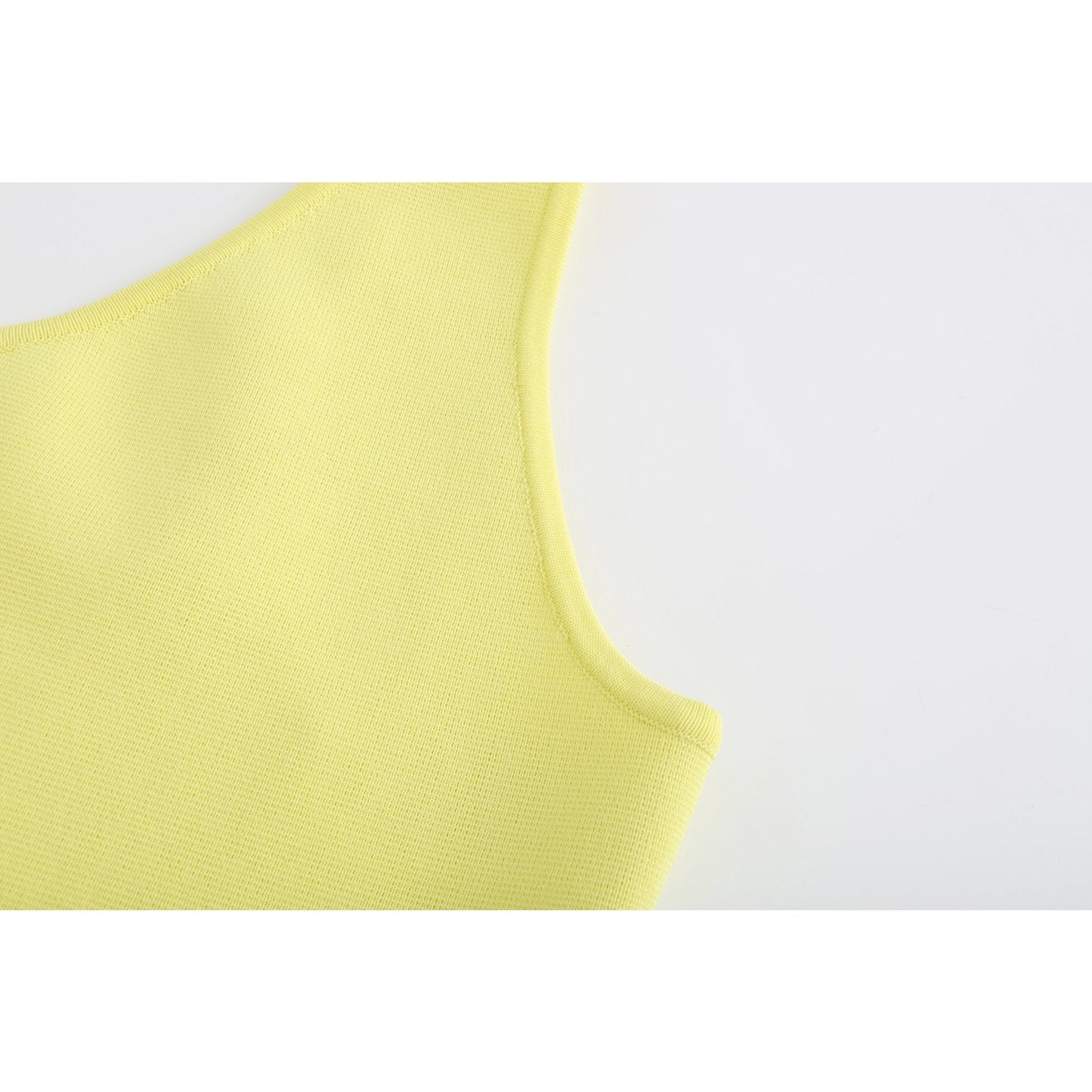 Women Asymmetric Sling Knit Vest - Yellow