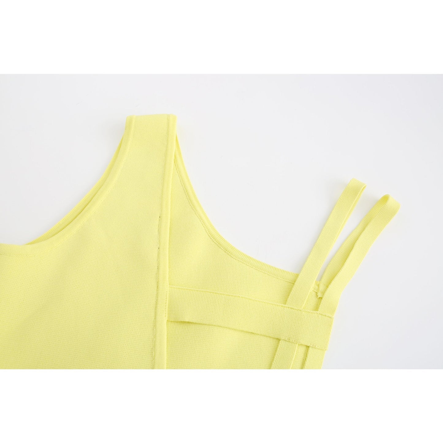 Women Asymmetric Sling Knit Vest - Yellow