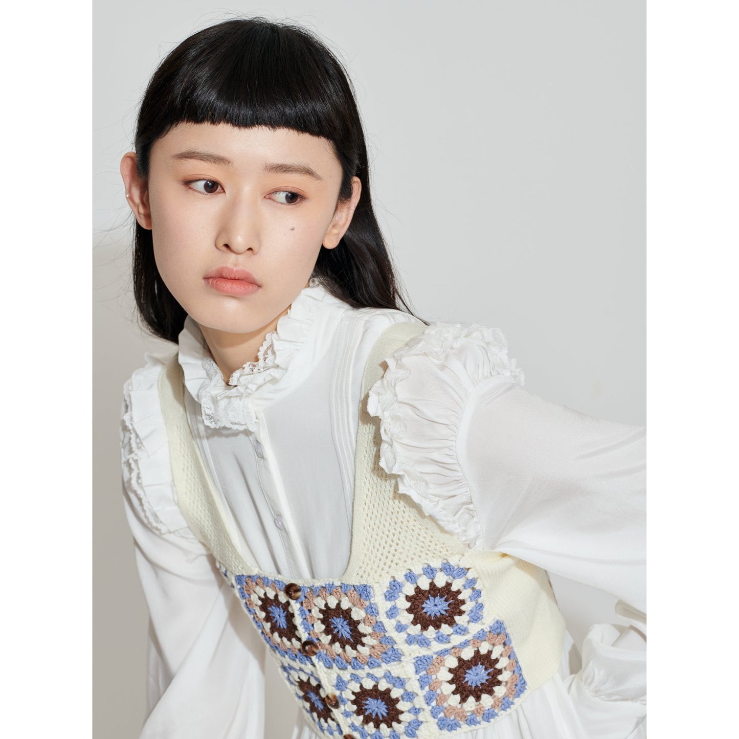 女士鉤針背心 - 圖案