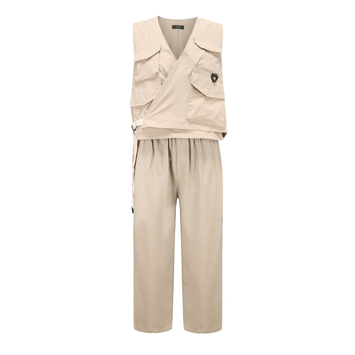 Women Pocket Jumpsuit - Beige