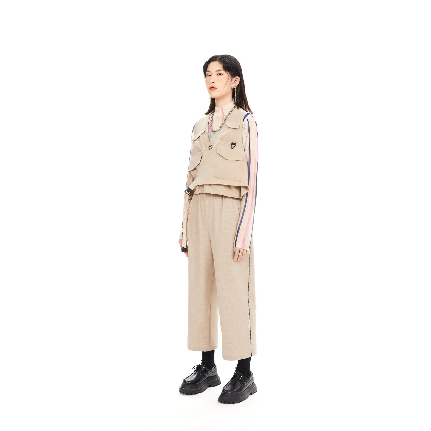 Women Pocket Jumpsuit - Beige