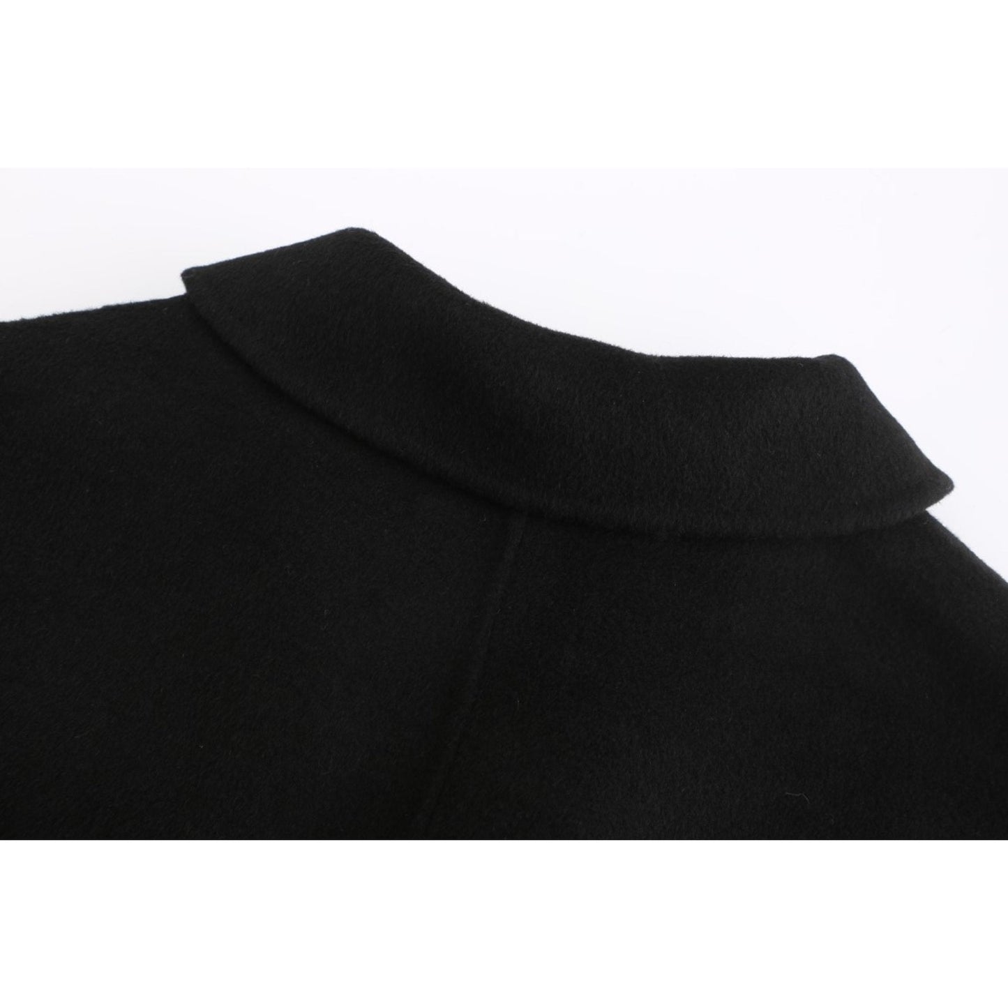 Women Notched Lapel Collar Coat - Black