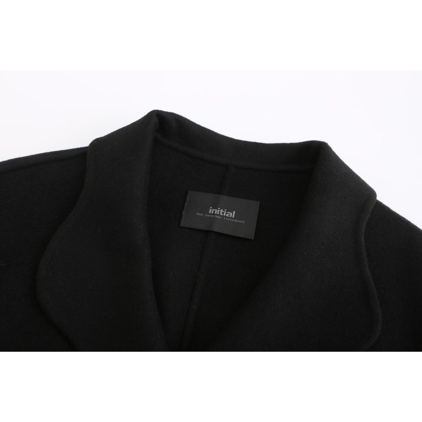 Women Notched Lapel Collar Coat - Black