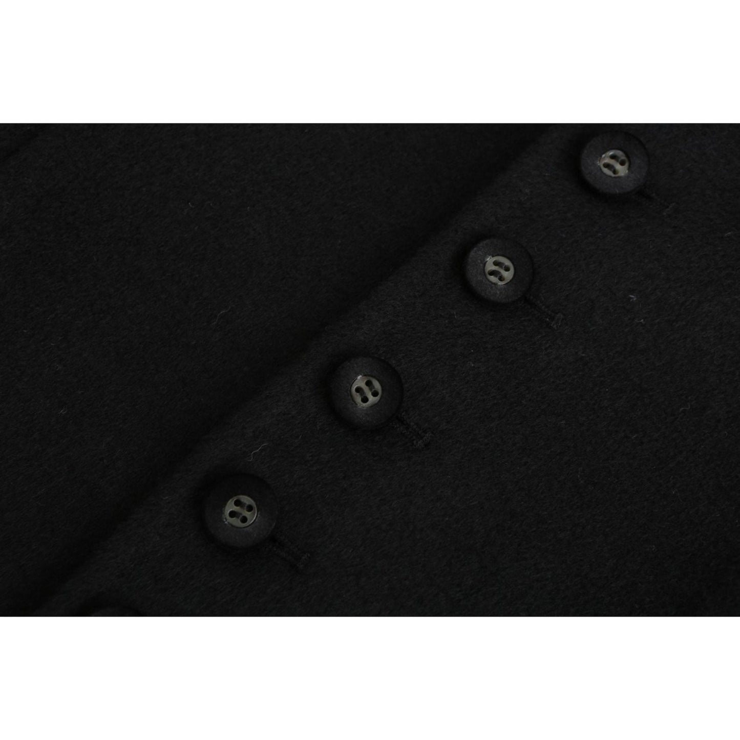 Women Notched Lapel Collar Coat - Black