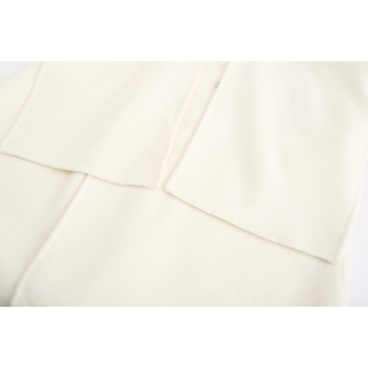 Women Scarf Collar Double Face Coat - White