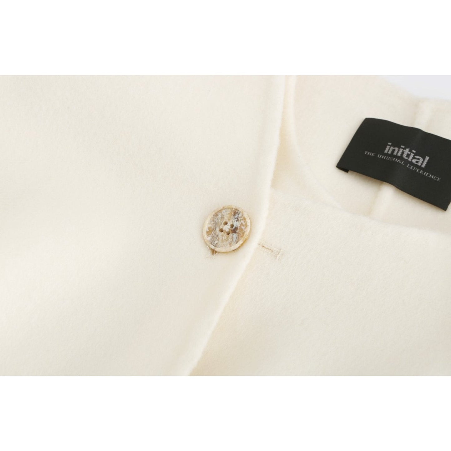 Women Scarf Collar Double Face Coat - White