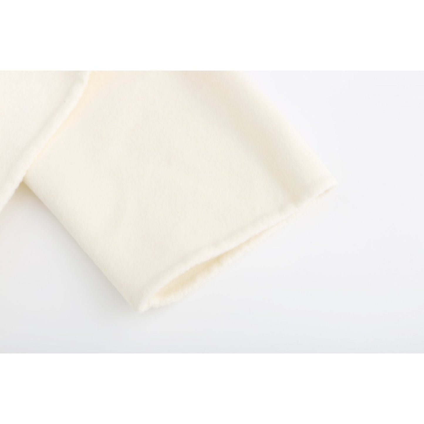Women Scarf Collar Double Face Coat - White