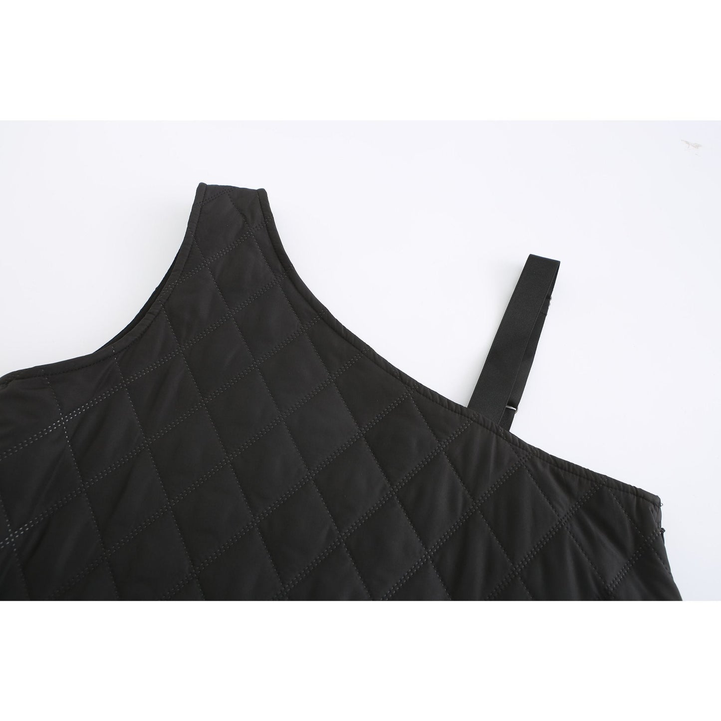Women Lacework Quilt Pattern Dress - Black