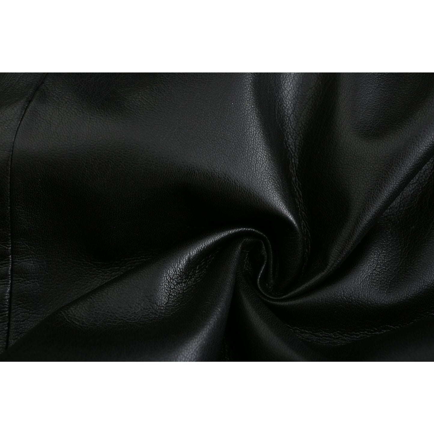 Women Embroidered Collar Faux Leather Dress - Black