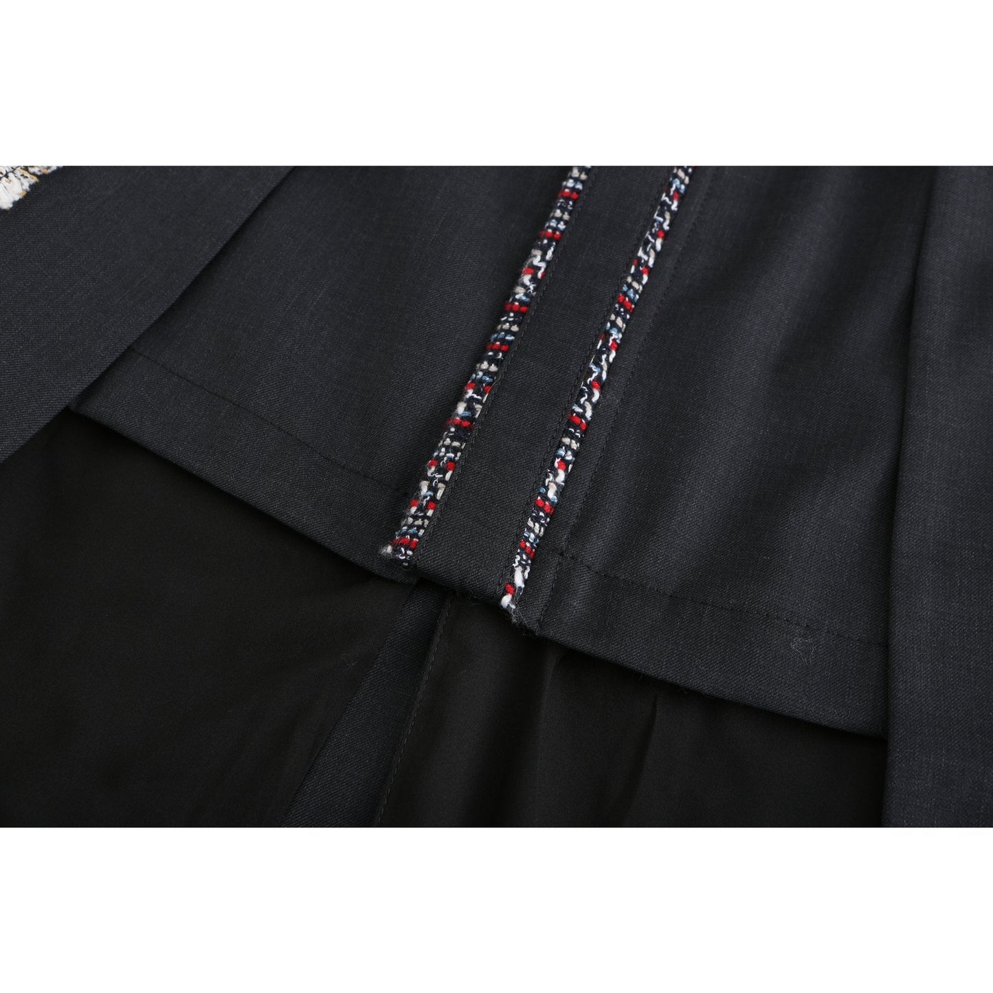 Women Tweed Patched Worker Dress - Pattern