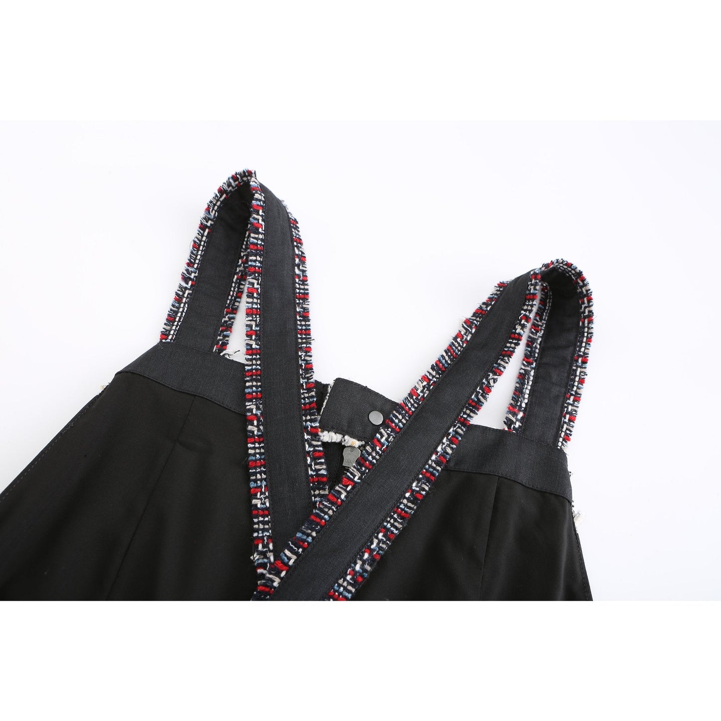 Women Tweed Patched Worker Dress - Pattern