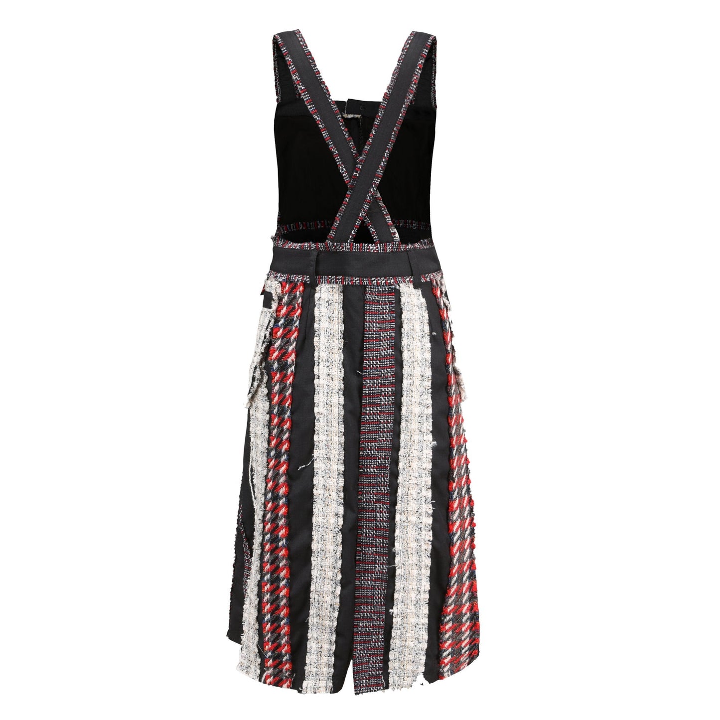 Women Tweed Patched Worker Dress - Pattern