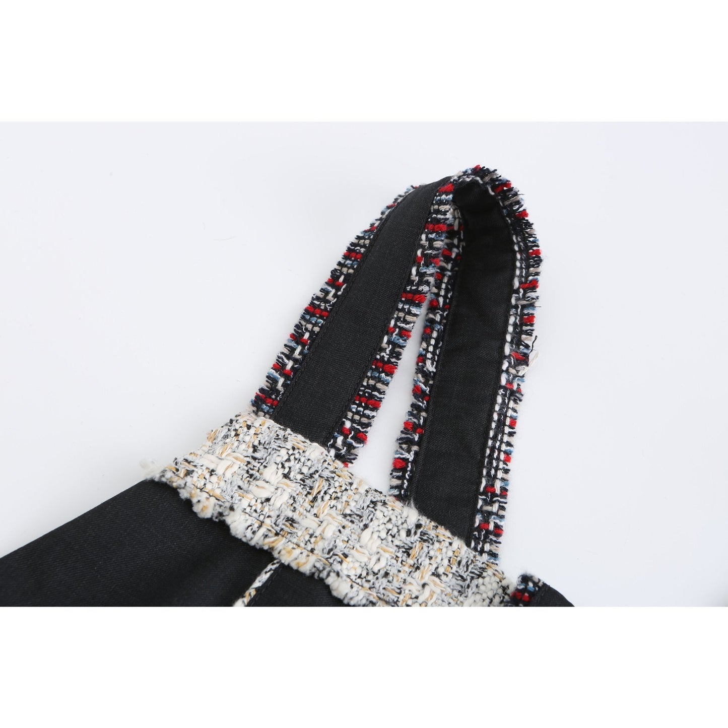 Women Tweed Patched Worker Dress - Pattern