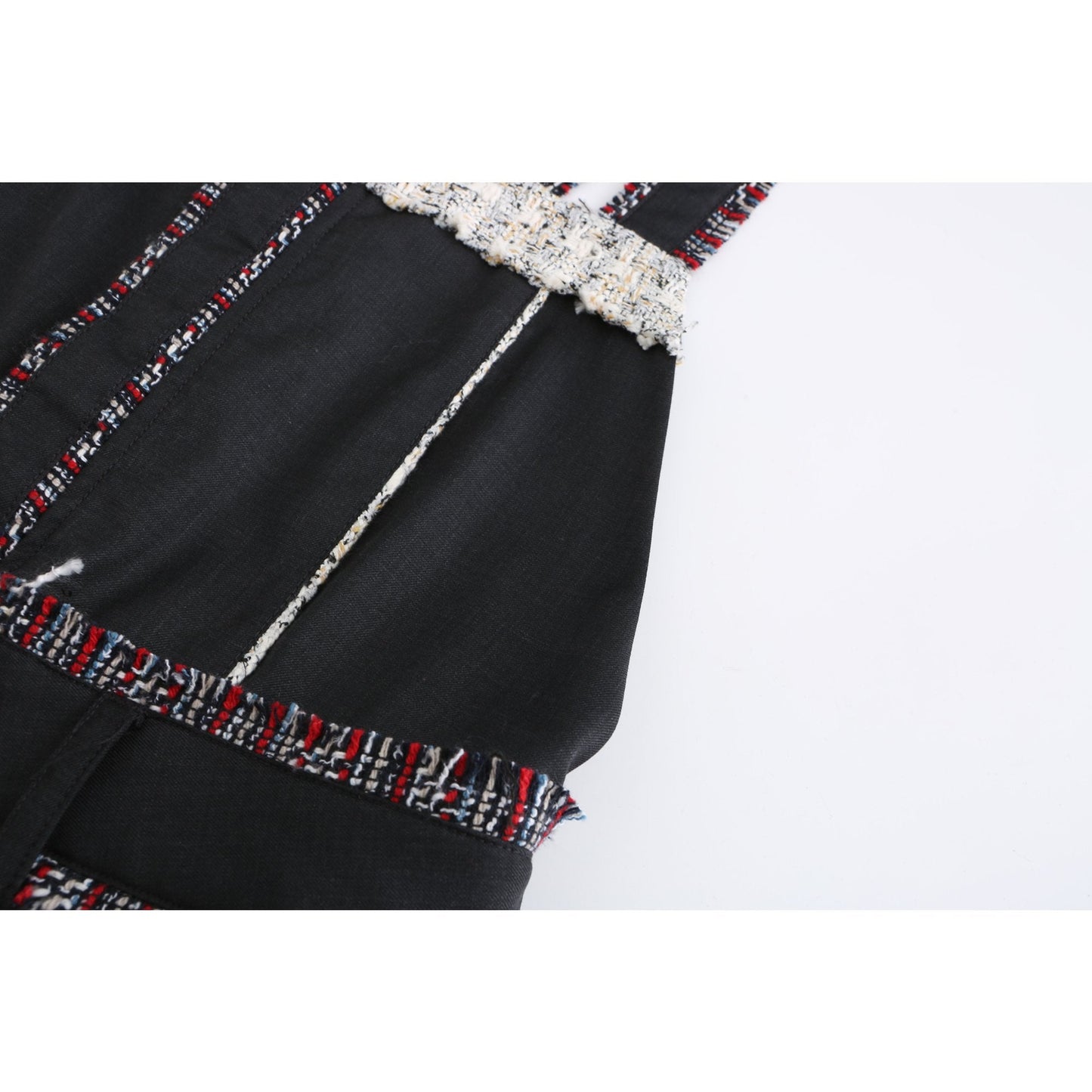 Women Tweed Patched Worker Dress - Pattern