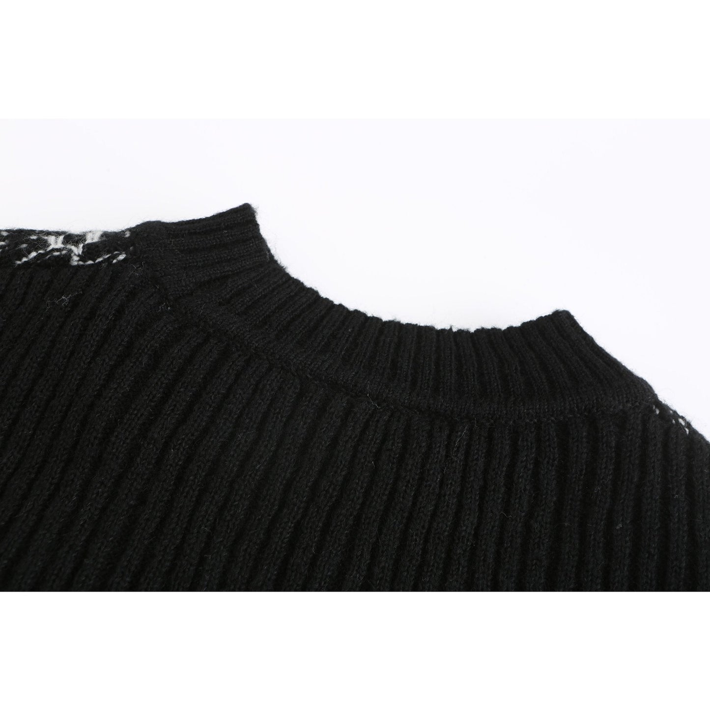 Women Fancy yarn wool skirt - Black