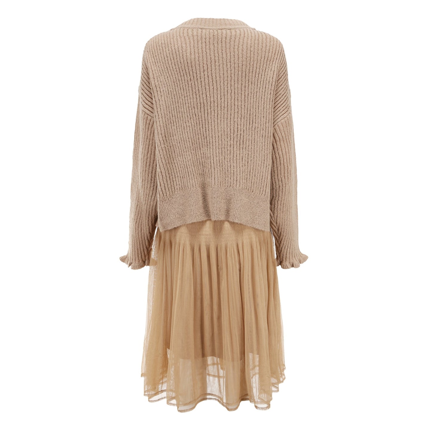 Women Fancy yarn wool skirt - Khaki