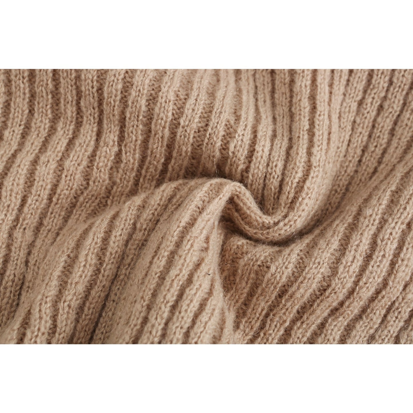 Women Fancy yarn wool skirt - Khaki