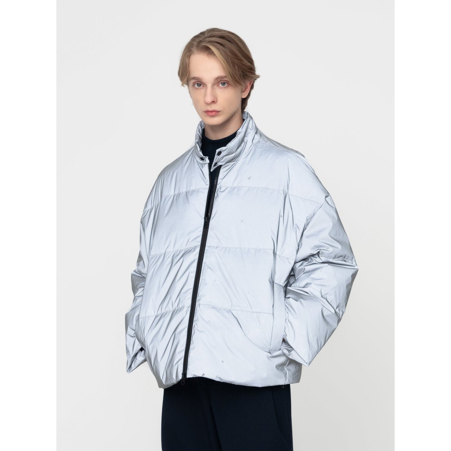 Men 3M® Reflective Down Jacket - Grey