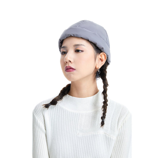 Women Reversible Padded Beanies - Light Grey