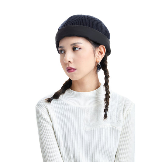 Women Reversible Padded Beanies - Black